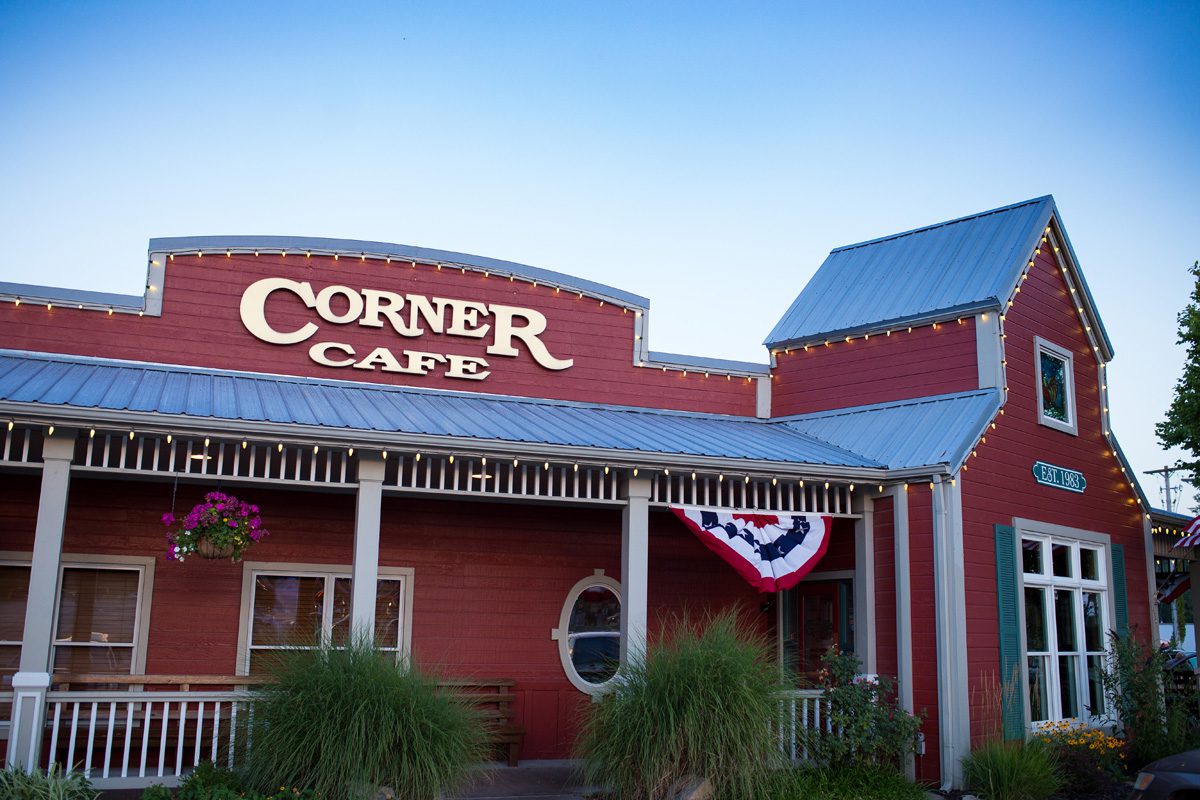 Exterior of Corner Café in Riverside, MO known for homestyle comfort food.