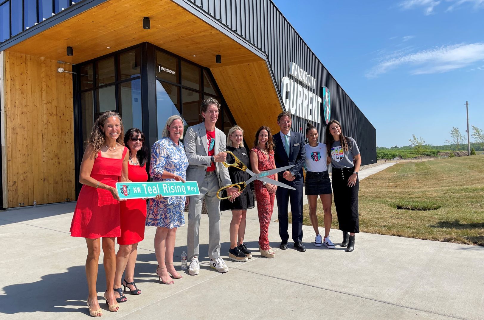 KC Current soccer facility unveiling with ribbon cutting in Riverside, MO