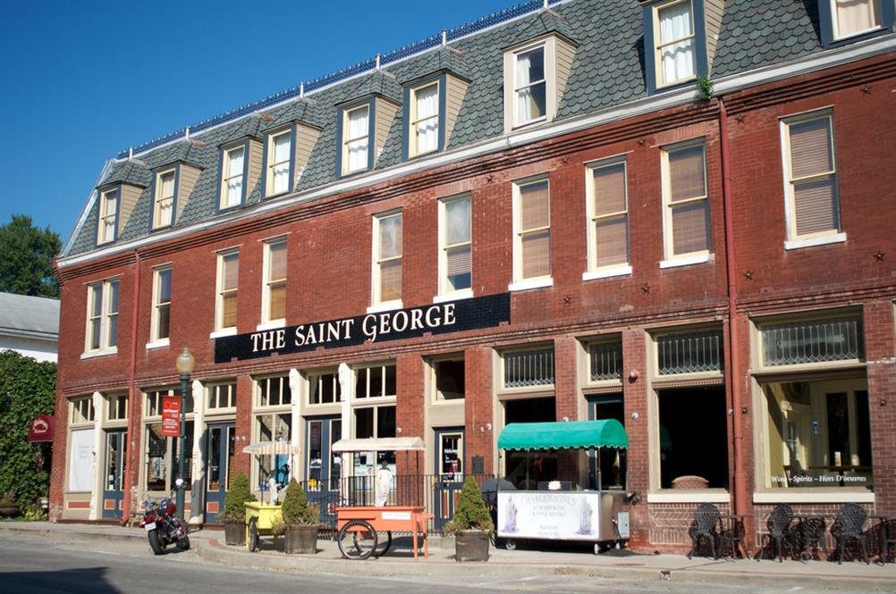 Exterior view of Weston's Saint George Hotel on a sunny day